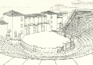 Rekonstrukcja teatru Dionizosa w Atenach (ok. 338 - 326 r. p.n.e.)